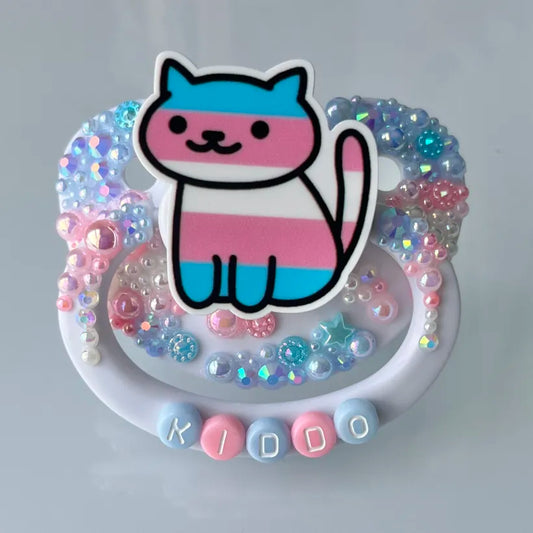 "Kiddo" Trans Pride Kitty Paci