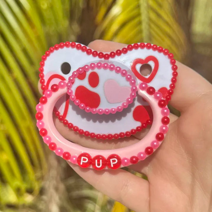 "Pup" Outline & Sticker Paci