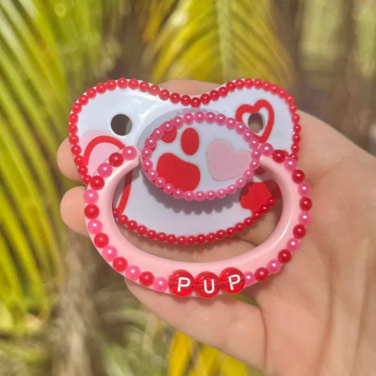 "Pup" Outline & Sticker Paci
