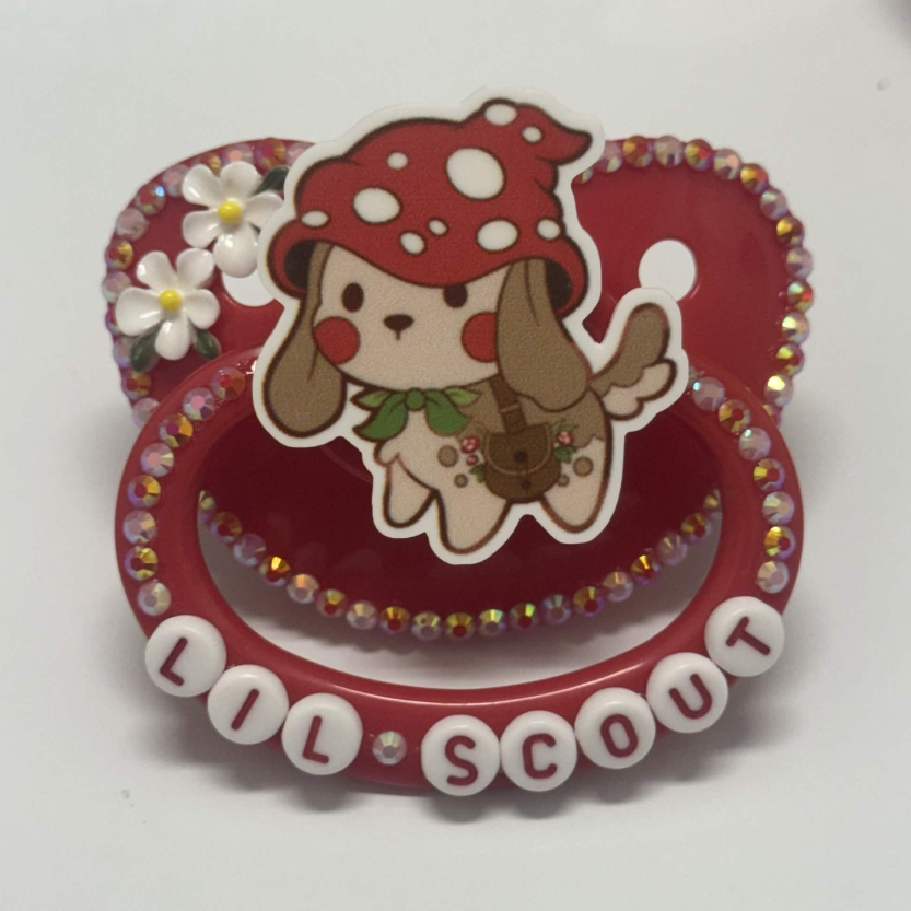 "Lil Scout" Mushroom Puppy Paci