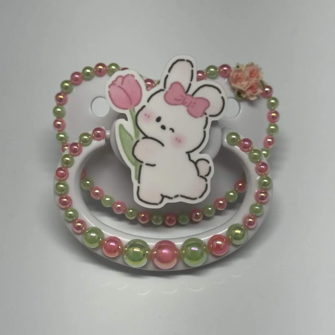 Bunny with Flower Simple Paci