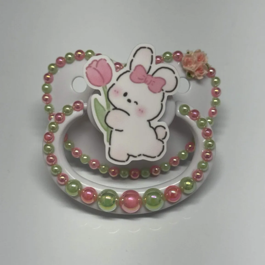 Bunny with Flower Simple Paci