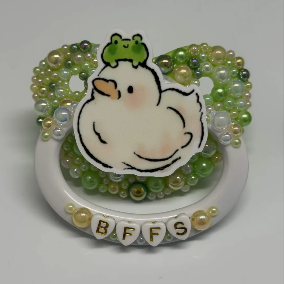 "BFFs" Duck & Frog Paci